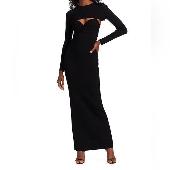 Brandon Maxwell Black Bustier Dress XS - Picture 2 of 12